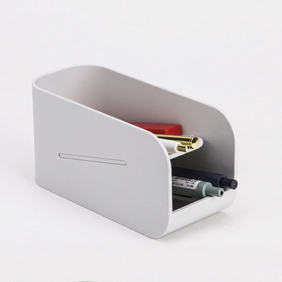 Magnetic Pen Desk Organizer Storage Box Double Layer ABS Holder 14x6x7cm • Large Capacity Desktop Organizer • Stackable Magnetic Design for Office