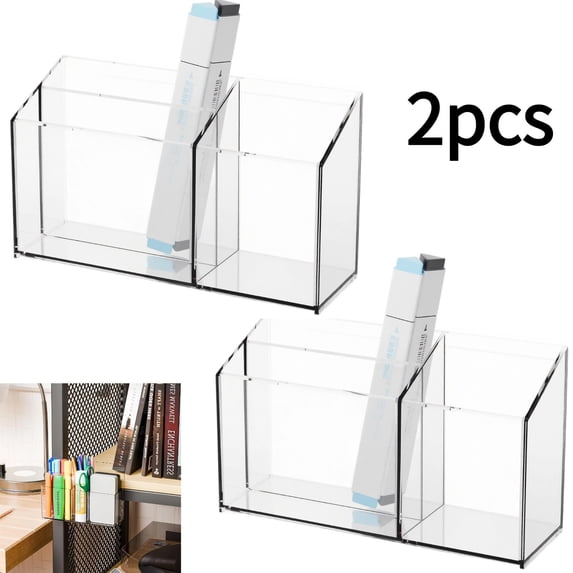 Magnetic Pen Holder Clear plastic Dry Erase Marker Holder Magnetic Whiteboard Marker Holder Magnetic Marker Holder Wall Mount Whiteboard Marker Organizer Classroom Supplies,BX2