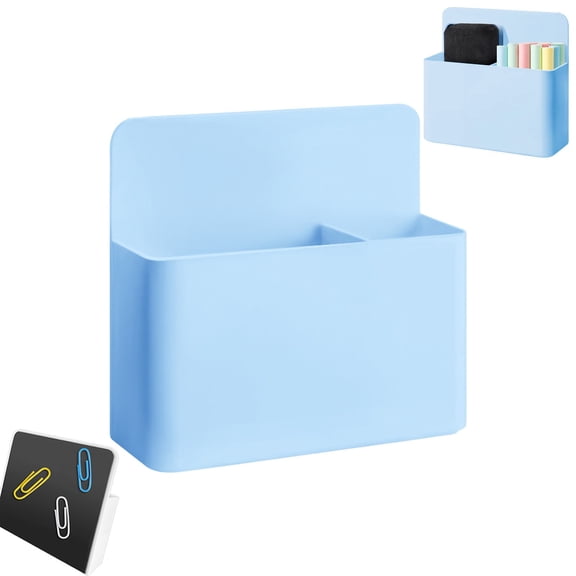 Magnetic Pen Holder for Fridge, Refrigerator Organizer Cup, Adjustable Pencil & Marker Storage, Strong Magnetic Desk Organizer for Home Office Classroom Kitchen Supplies, Blue