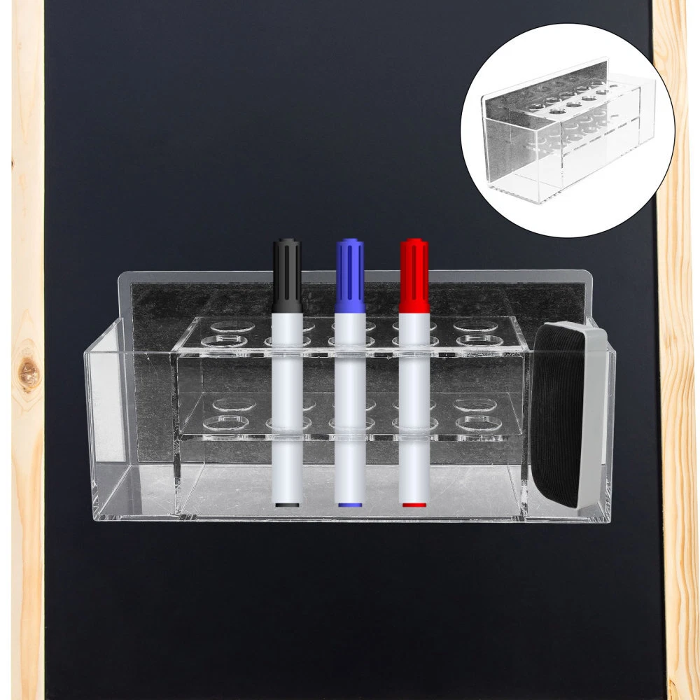 Magnetic Pen Holder Man Office Desk Markers Storage Makeup Brush Organizer
