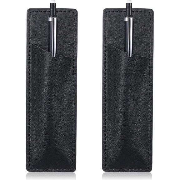 Magnetic Pen Holder for Refrigerator, 2-Pack Leather Magnetic Pen Pouch, Strong Magnet Fridge Marker Organizer for Whiteboard, Locker, and Kitchen Metal Surfaces