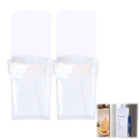 Magnetic Pen Holder, Transparent Magnetic Marker Holder for Whiteboard Refrigerator, PVC Magnet Pencil Cup Organizer for Office (2PCS)