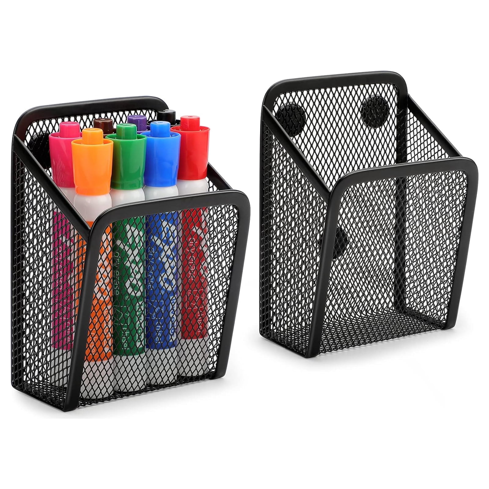Magnetic Pencil Holder,Mesh Stainless Steel Pen Basket, Metal Writing ...
