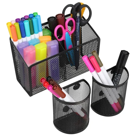 Magnetic Pencil Holder, Metal Strong Magnet Pen Cup Magnetic Marker Storage B...