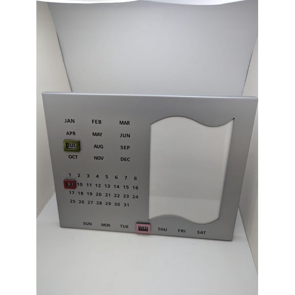Magnetic Perpetual Calendar, with Magnet Markers} with 4"x 6" Picture Frame, Table Top Display