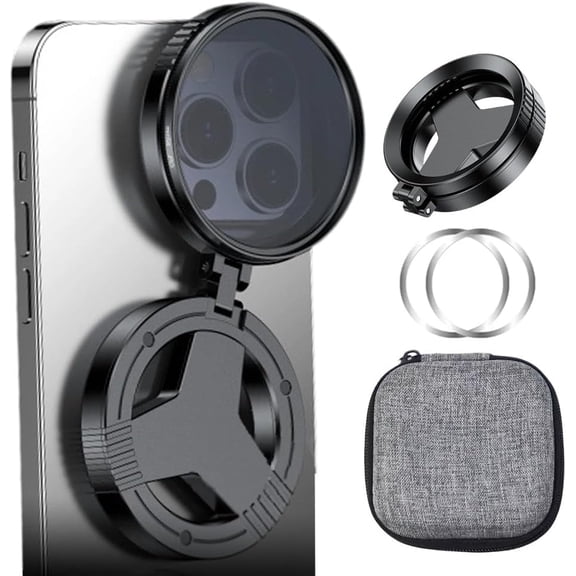 Magnetic Phone Camera Filter Kit, 2026 New Quick Mount Polarizing Filter, Upgraded Anti Glare Filters for Mobile Photography, Portable Color Enhancing Filters for Outdoor Shooting (polarizing Filter)