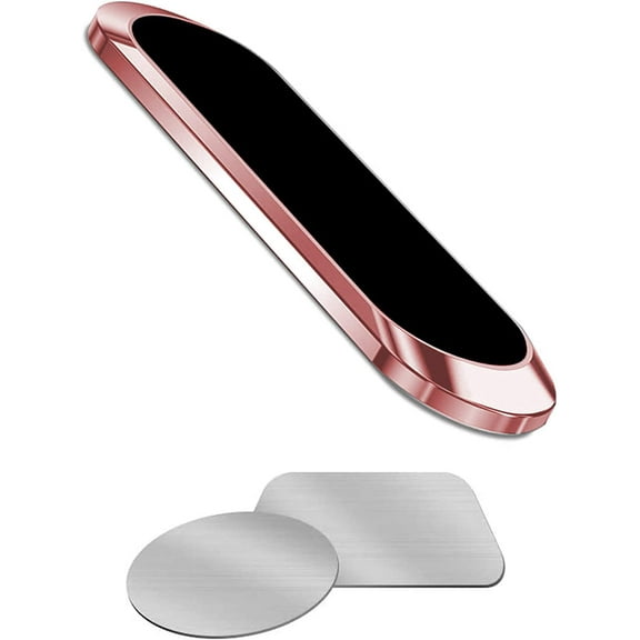 Magnetic Phone Car Mount, Mini Strip Cell Phone Holder Stick On Universal Dashboard Magnetic Car Mount Holder for Cell Phones with 6 Magnets(Pink)