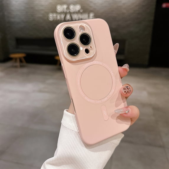 Magnetic Phone Case for Apple iPhone 12 Pro Max, Camera Lens Protective Slim Fit Shockproof Anti-Scratch Drop Proof Skin-Friendly Bumper Case for Women Men, Pink