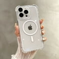 thumbnail image 1 of Magnetic Phone Case for Apple iPhone 14 Pro Max, Compatible with Magsafe Slim Fit Clear Back Cover Anti-Yellow Scratch Resistance TPU Corner Protective Case for Women Men, White, 1 of 5