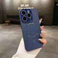 thumbnail image 1 of Magnetic Phone Case for Apple iPhone 15 Pro Max, Camera Lens Protective Slim Fit Shockproof Anti-Scratch Drop Proof Skin-Friendly Bumper Case for Women Men, Navyblue, 1 of 7