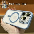 thumbnail image 1 of Magnetic Phone Case Clear Compatible with iPhone 14 Pro , [With Invisible Ring Camera Kickstand] [With Lens Flim]Anti-fall Shockproof Protective Bumper Ultra Slim Phone Case Cover,Blue, 1 of 8