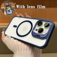 thumbnail image 1 of Magnetic Phone Case Clear Compatible with iPhone 14 , [With Invisible Ring Camera Kickstand] [With Lens Flim]Anti-fall Shockproof Protective Bumper Ultra Slim Phone Case Cover,Darkblue, 1 of 9