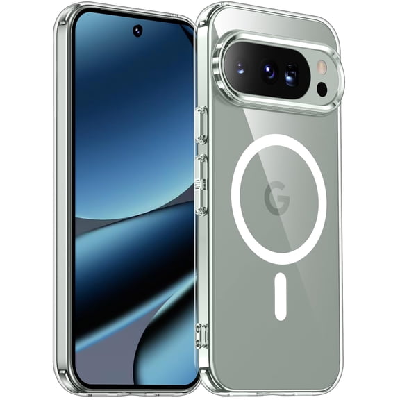 Magnetic Phone Case Compatible with Google Pixel 10/Pixel 10 Pro, Military Grade Drop Protection Slim Crystal Clear Shockproof Anti-Fingerprint Phone Case, Google Pixel 10/Pixel 10 Pro Case, Clear