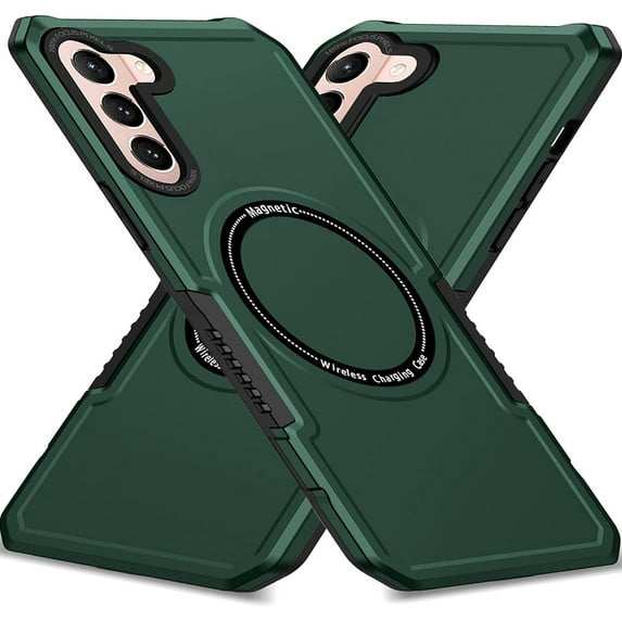 Magnetic Phone Case for Samsung Galaxy S21+ Plus (Not S21) Compatible for Magsafe, Military-Grade Shockproof Protective Case Built-in Magnet Circle for Samsung Galaxy S21 Plus, MS Green
