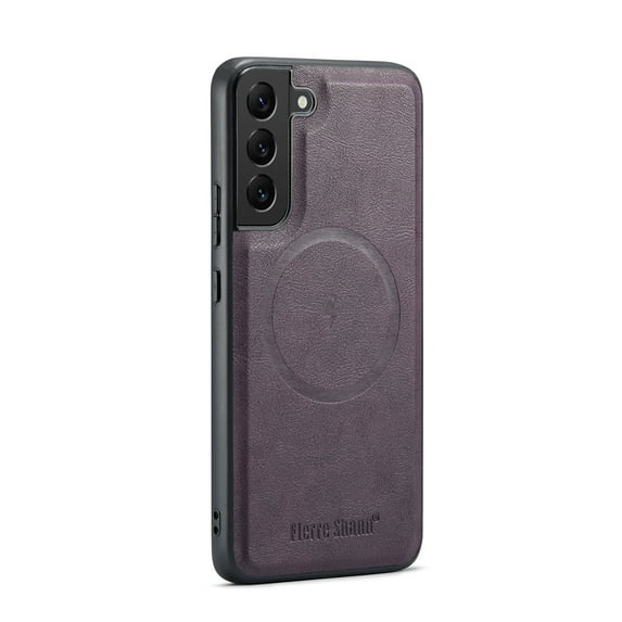 Magnetic Phone Case for Samsung Galaxy S22, Classic Business Shockproof Protective Compatible with MagSafe Charging PU Leather Back Case for Men Women for Samsung Galaxy S22 - Purple