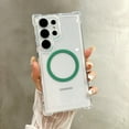 thumbnail image 1 of Magnetic Phone Case for Samsung Galaxy S22 Plus, Clear Back Cover Compatible with Magsafe Slim Fit Anti-Scratch Corner Protective Bumper Case for Women Men,Green, 1 of 5