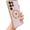 thumbnail image 1 of Magnetic Phone Case for Samsung Galaxy S22 Ultra [ Compatible with MagSafe ] Cute Heart S22 Ultra Case for Women Plating Soft Bumper Camera Lens Protection Cover for S22 Ultra 6.8 "(Purple), 1 of 12