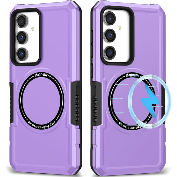 Magnetic Phone Case for Samsung Galaxy S23 FE (Not S23) Compatible with Magsafe, Military-Grade Shockproof Case with Built-in Magnet Circle for Samsung Galaxy S23 FE MS Purple