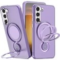 thumbnail image 1 of Magnetic Phone Case for Samsung Galaxy S23 Plus Compatible with MagSafe, Military Grade Drop Tested with 360 Ring Metal Kickstand Clear Cover Case for Samsung Galaxy S23 Plus XZ Purple, 1 of 10