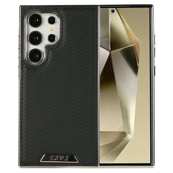 Magnetic Phone Case for Samsung Galaxy S23 Plus, Compatible with Magsafe and Car Mount Shock Resistant Protective Anti-Scratch Slim Fit Carbon Fiber Texture Shockproof Case Cover, Black