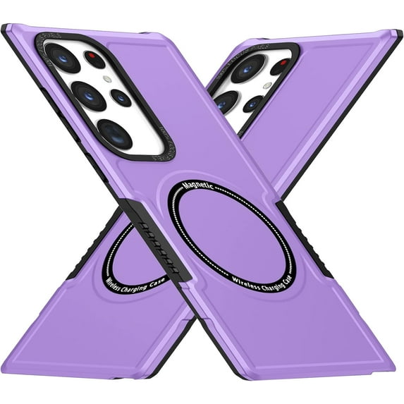 Magnetic Phone Case for Samsung Galaxy S23 Ultra Compatible for Magsafe, Military-Grade Shockproof Protective Case with Built-in Magnet Circle for Samsung Galaxy S23 Ultra, MS Purple