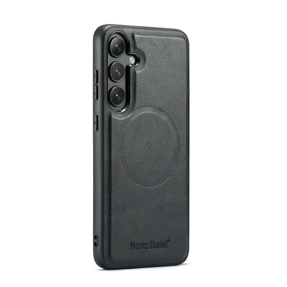 Magnetic Phone Case for Samsung Galaxy S24, Classic Business Shockproof Protective Compatible with MagSafe Charging PU Leather Back Case for Men Women for Samsung Galaxy S24 - Black