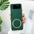thumbnail image 1 of Magnetic Phone Case for Samsung Galaxy Z Flip 4 Compatible for Magsafe,Solid Color Designing, Ultra Slim Shockproof Protective Case with Built-in Magnet Circle for Samsung Galaxy Z Flip 4,Darkgreen, 1 of 5