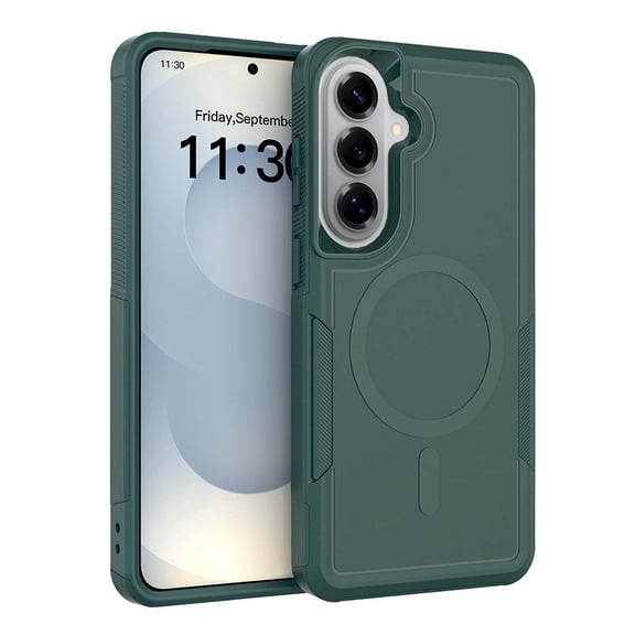 Magnetic Phone Case compatible with Samsung Galaxy S26, Wireless Charging Support, 2 in 1 Heavy Duty Shockproof Anti-Fall Protection, Anti-Scratch Non-Slip Anti-Fingerprint Durable Cover