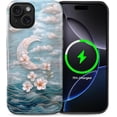 thumbnail image 1 of Magnetic Phone Case for iPhone 15, Compatible With MagSafe, Durable 2 Layers Full Covered ShockProof Protective Cover-Celestial Moon Floral, 1 of 5