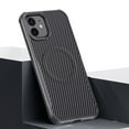 thumbnail image 1 of Magnetic Phone Case for iPhone 12 Pro / 12 6.1" (Compatible with MagSafe) (Drop Protection) Fiber Pattern Design Slim Anti-Scratch Shockproof Anti-fall Anti-Fingerprint Phone Case,Black, 1 of 16