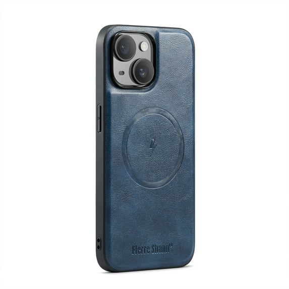 Magnetic Phone Case for iPhone 13, Classic Business Shockproof Protective Compatible with MagSafe Charging PU Leather Back Case for Men Women for iPhone 13 - Blue