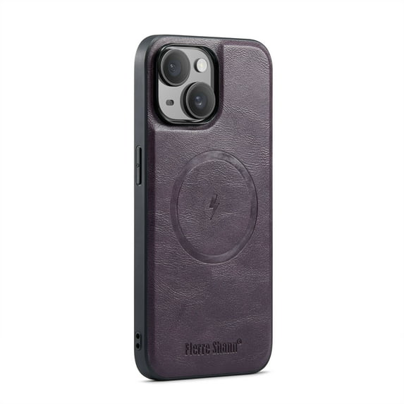 Magnetic Phone Case for iPhone 13, Classic Business Shockproof Protective Compatible with MagSafe Charging PU Leather Back Case for Men Women for iPhone 13 - Purple