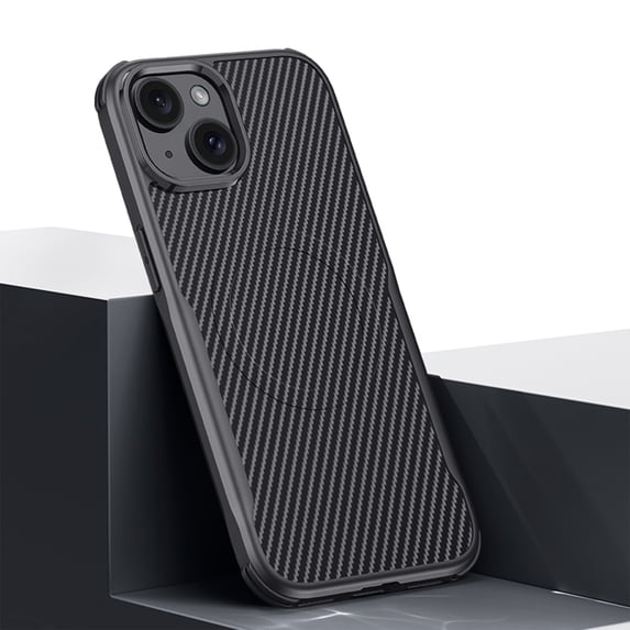 Magnetic Phone Case for iPhone 14 Plus (Compatible with MagSafe) (Drop Protection) Fiber Pattern Design Slim Anti-Scratch Shockproof Anti-fall Anti-Fingerprint Phone Case,Black