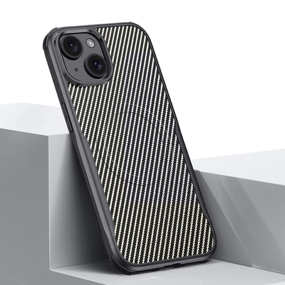Magnetic Phone Case for iPhone 14 Plus (Compatible with MagSafe) (Drop Protection) Fiber Pattern Design Slim Anti-Scratch Shockproof Anti-fall Anti-Fingerprint Phone Case,Silver