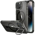 thumbnail image 1 of Magnetic Phone Case  iPhone 14 Pro Max, Compatible with MagSafe, Built-in Camera Ring Stand, Military-Grade Protection, , Classic Kickstand Case (HaloLock),Clear Black, 1 of 16