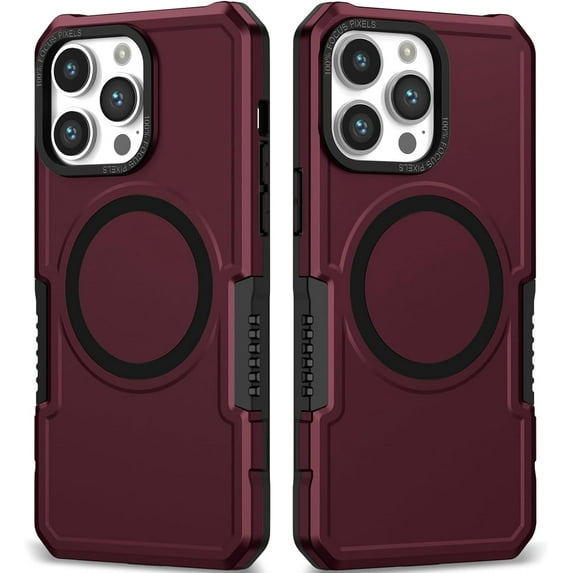 Magnetic Phone Case for iPhone 14 Pro Max Compatible with Magsafe, Military-Grade Shockproof Protective Case with Built-in Magnet Circle for iPhone 14 Pro Max, MS Claret
