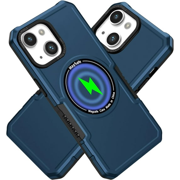 Magnetic Phone Case for iPhone 15 Plus Compatible with Magsafe, Military-Grade Shockproof Case with Built-in Magnet Circle for iPhone 15 Plus MS Navy Blue