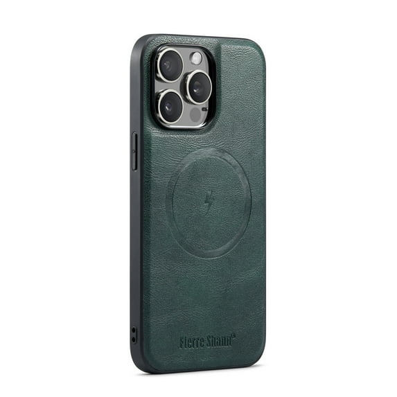 Magnetic Phone Case for iPhone 16 Plus, Classic Business Shockproof Protective Compatible with MagSafe Charging PU Leather Back Case for Men Women for iPhone 16 Plus - Green