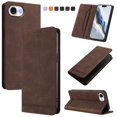thumbnail image 1 of Magnetic Phone Case For iPhone 16e 6.1-inch with RFID Blocking,Magnetic Closure,Card Slots,Cash Slot,Kickstand,Shockproof Flip Folio Protective Phone Case,Brown,For iPhone 16e, 1 of 10