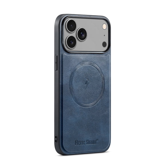 Magnetic Phone Case for iPhone 17 Pro Max, Classic Business Shockproof Protective Compatible with MagSafe Charging PU Leather Back Case for Men Women for iPhone 17 Pro Max - Blue