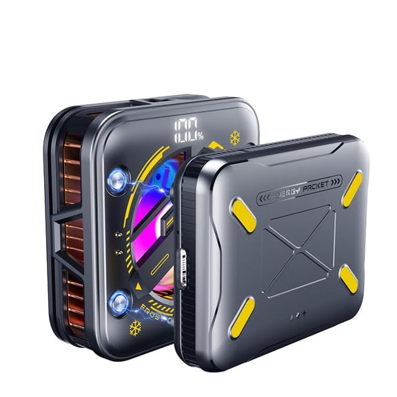 Magnetic Phone Cooler with Battery,Rechargeable Wireless Cooling Fan for iPhone/iPad,Phone Case Radiator Heatsink RGB LED iPhone MagSafe Series/Samsung/Android