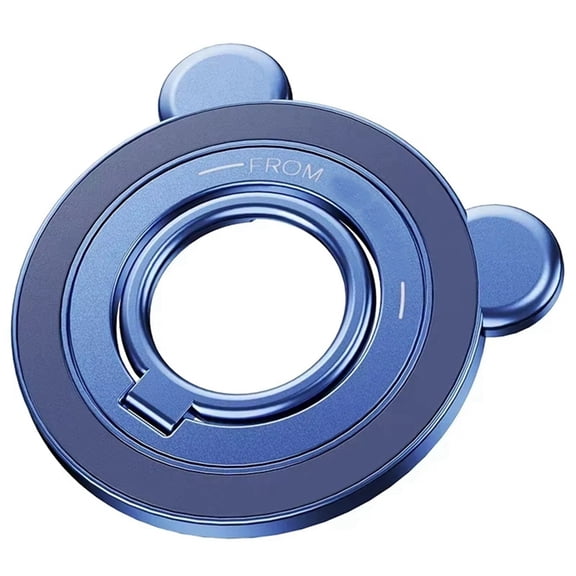 Magnetic Phone Grip Holder Portable Finger Ring Stand with 360 Rotation 90 Flip Kickstand for Smartphones Blue