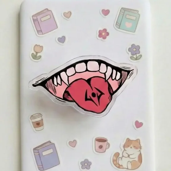 Magnetic Phone Grip JJK King of Curses Mouth holder Scary Anime Fangs & Tongue Graphic, Japanese Manga Villain Aesthetic, Magneticphonegrips for Boys, Halloween Gift