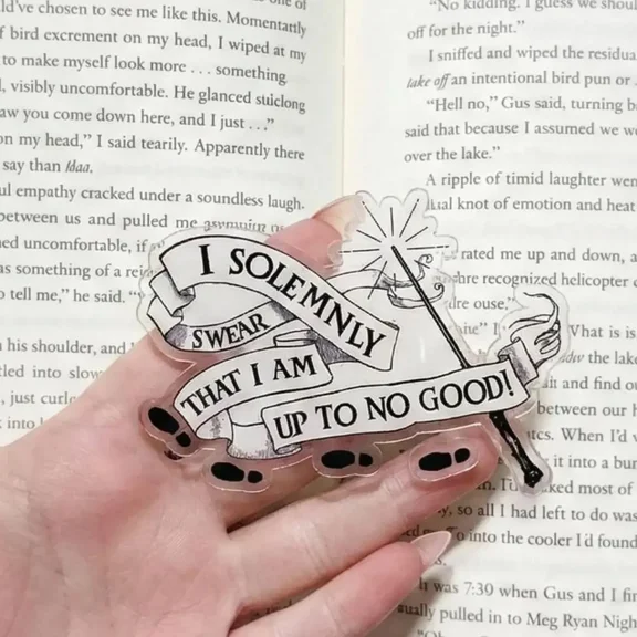 Magnetic Phone Grip Magic Spell Quote Magneticphonegrips Up To No Good Scroll Design, Wizard School Aesthetic holder, Funny Reader Gift for Potterhead