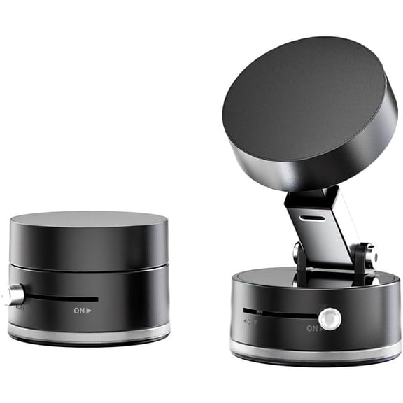 Magnetic Phone Holder-2026 Upgraded Vacuum Magnetic Car Phone Stand with Washable Nano Gel Pad Suction Cup 360° Adjustable Phone Mount for Car/Gym/Mirror (Black)