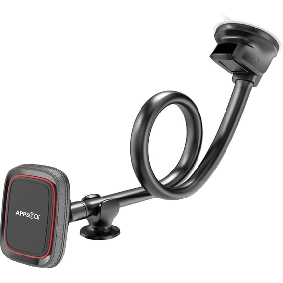 Magnetic Phone Holder for Car, 14-Inch Anti-Shake Windshield Phone Mount for Truck [Flexible Long Arm], Gooseneck Cell Phone Car Mount [6 Strong Magnets] Fit for iPhone & Android Smartphones