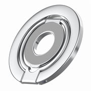 Oliqvo Magnetic Phone Ring Holder, 360  Rotating Foldable Phone Grip & Stand, MagSafe Compatible, for iPhone and Android, Silver
