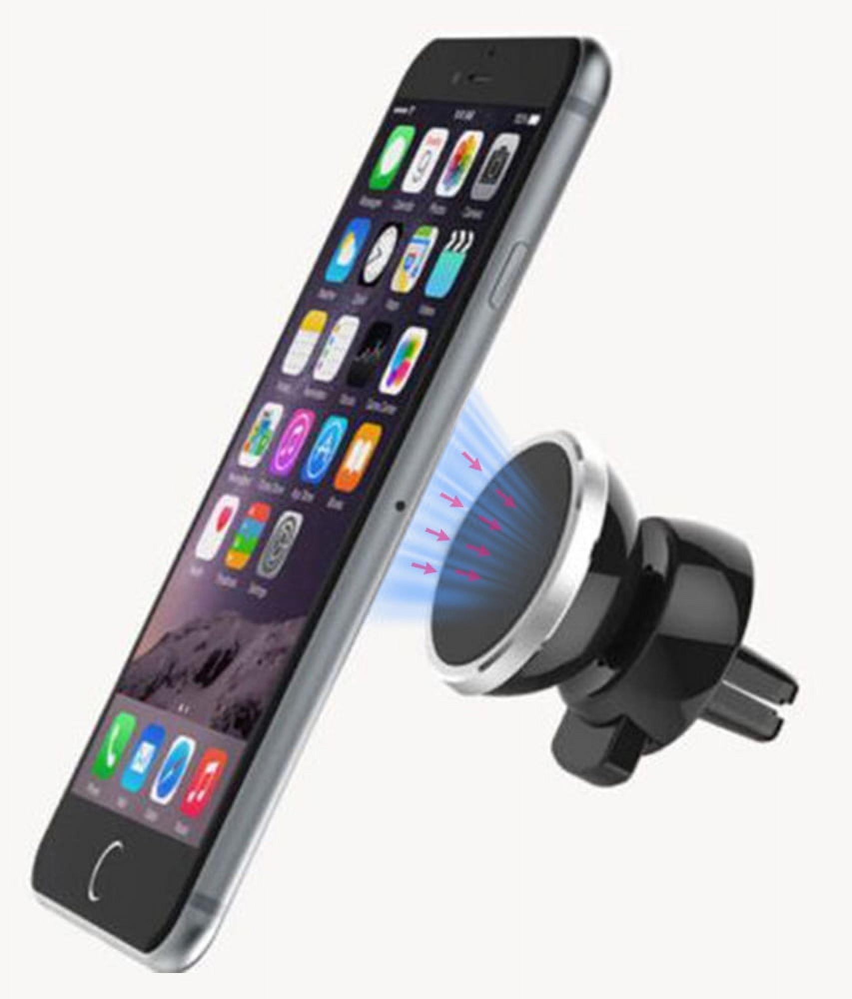 Magnetic Phone Holder Car AC Vent Clip Mount + TWO Nakedcellphone Magnet  Adapters, UNIVERSAL