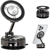 Magnetic Phone Holder for Car Mount, 360° Adjustable Vacuum Magnetic Suction Cup Car Phone Mount for Your Cars for MagSafe iPhone 17 16 15 14 13 12 Series & Android Phones