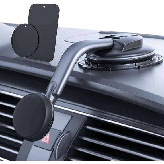 Magnetic Phone Holder for Car, [ Powerful Magnets & Military-Grade Suction] Car Mount Dashboard Windshield Cell Stand iPhone Android Automobile Cradle (Gray)
